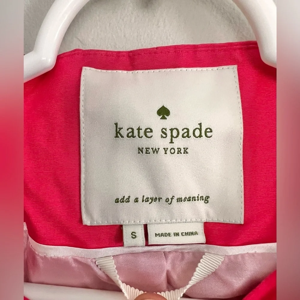 Kate Spade Dorothy Coat In Lollipop Red With Bow Jacket Size Small - Picture 4 of 7